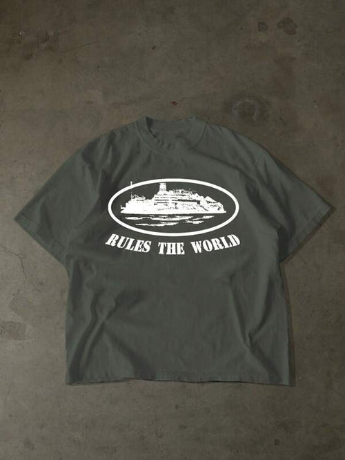 Corteiz Inspired Cotton Tee - Dark Grey