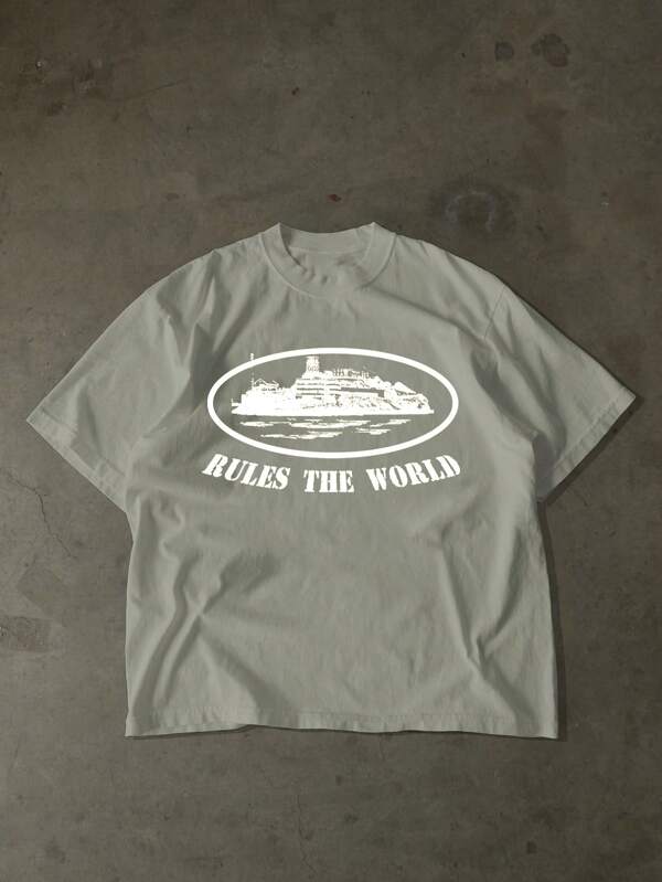 Corteiz Inspired Cotton Tee - Grey