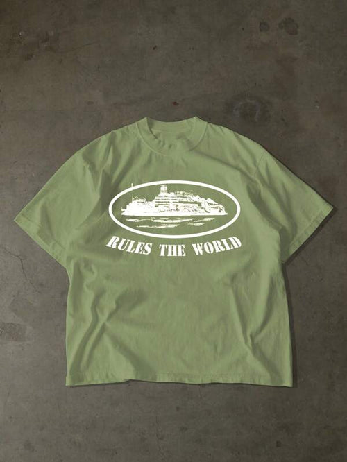 Corteiz Inspired Cotton Tee - Green