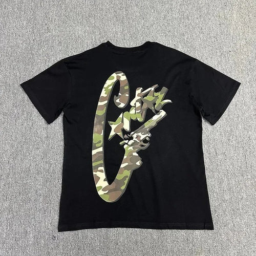 Corteiz Inspired Camo Tee - Black/White